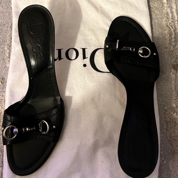 DIOR black slides sandals EU39.5 US9-9.5 - Picture 1 of 6